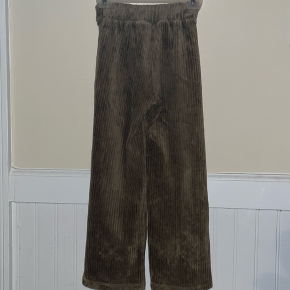 Zara Brown soft Corduroy Wide-Leg Pants Girl 6 - Picture 5 of 6